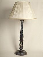 ALEXANDERS  56 CM BLACK CHINOISERIE COLUMN LAMP